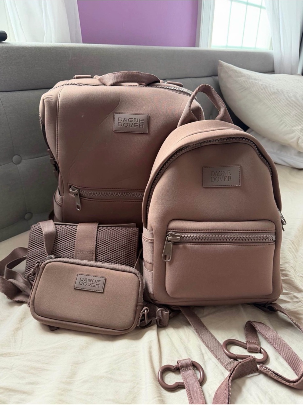 Dagne Dover diaper bag and sling bag - Dusty Rose Brown